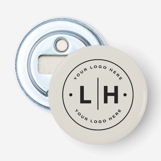 Moderne Gepersonaliseerde Logo Zakelijke Button Flesopener (Voorkant)