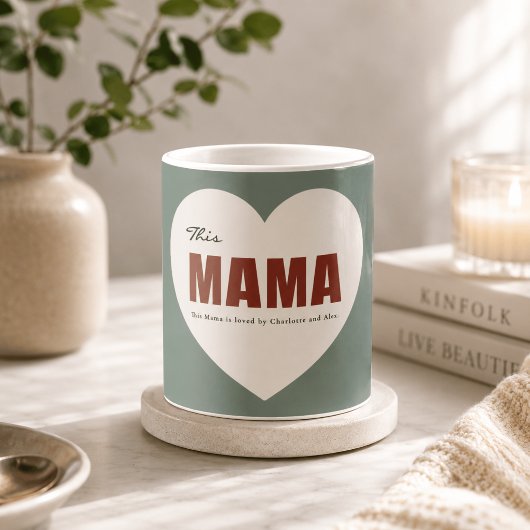 Moderne Gepersonaliseerde Mama Hart Mok