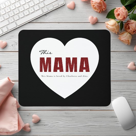 Moderne Gepersonaliseerde Mama Hart Muismat