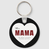 Moderne Gepersonaliseerde Mama Hart Sleutelhanger (Voorkant)