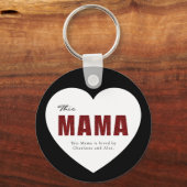 Moderne Gepersonaliseerde Mama Hart Sleutelhanger (Voorkant)