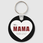 Moderne Gepersonaliseerde Mama Hart Sleutelhanger (Achterkant)