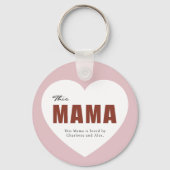 Moderne Gepersonaliseerde Mama Hart Sleutelhanger (Achterkant)