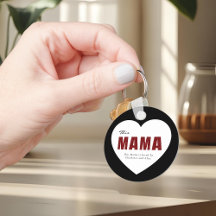 Moderne Gepersonaliseerde Mama Hart Sleutelhanger