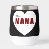 Moderne Gepersonaliseerde Mama Hart Waterfles (Achterkant)