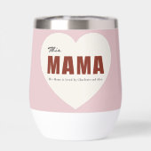 Moderne Gepersonaliseerde Mama Hart Waterfles (Achterkant)