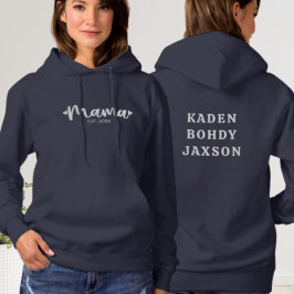 Moderne gepersonaliseerde Mama voor- & achtertypog Hoodie