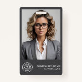 Moderne Gepersonaliseerde Medewerker Fotobedrijf L Badge (Voorkant)