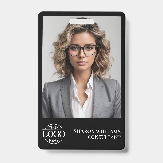 Moderne Gepersonaliseerde Medewerker Fotobedrijf L Badge (Voorkant)