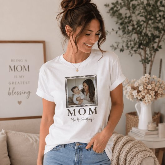 Moderne Gepersonaliseerde Moeder Foto T-Shirt Cade