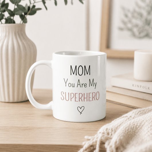 Moderne gepersonaliseerde moeder superheld foto co koffiemok