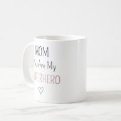 Moderne gepersonaliseerde moeder superheld foto co koffiemok (Voorkant links)