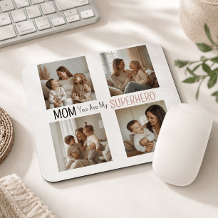 Moderne Gepersonaliseerde Moeder Superheld Foto Co Muismat