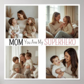 Moderne gepersonaliseerde moeder superheld foto co poster (Voorkant)