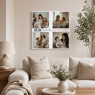 Moderne Gepersonaliseerde Moeder Superheld Foto Co Poster