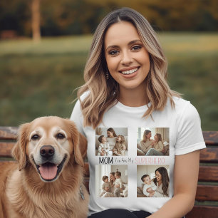 Moderne Gepersonaliseerde Moeder Superheld Foto Co T-shirt