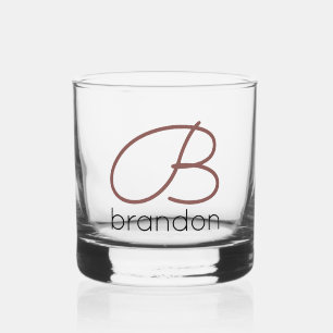 Moderne gepersonaliseerde Monogram Cocktail Drinkw Whisky Glas
