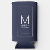 Moderne gepersonaliseerde monogram- en naam bruids seltzer blikjeskoeler (Voorkant)