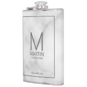 Moderne gepersonaliseerde monogram en naam bruidsj heupfles (Links)