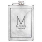 Moderne gepersonaliseerde monogram en naam bruidsj heupfles (Voorkant)