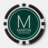 Moderne gepersonaliseerde monogram en naam bruidsj poker chips (Voorkant)