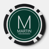 Moderne gepersonaliseerde monogram en naam bruidsj poker chips (Achterkant)
