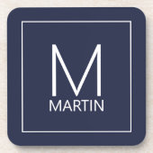 Moderne gepersonaliseerde monogram en naam drank C Bier Onderzetter (Voorkant)