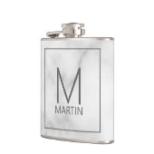 Moderne Gepersonaliseerde Monogram en Naam Flask Heupfles (Links)