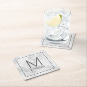 Moderne gepersonaliseerde monogram en naam kartonnen onderzetters (Insitu)