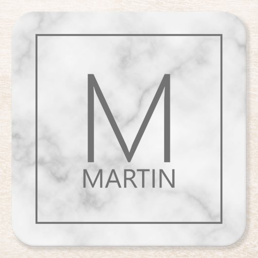 Moderne gepersonaliseerde monogram en naam kartonnen onderzetters (Voorkant)