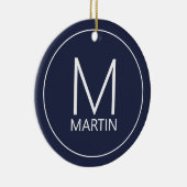 Moderne gepersonaliseerde monogram en naam keramis keramisch ornament (Rechts)
