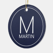 Moderne gepersonaliseerde monogram en naam keramis keramisch ornament (Links)