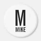 Moderne gepersonaliseerde monogram en naam magneet (Voorkant)