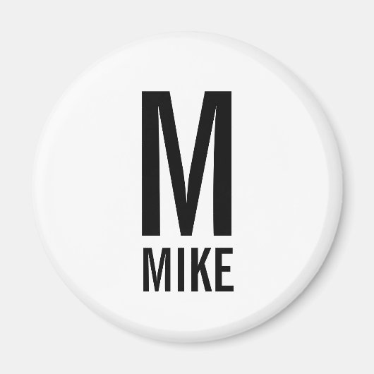 Moderne gepersonaliseerde monogram en naam magneet (Voorkant)