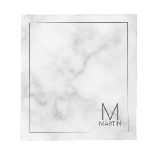 Moderne gepersonaliseerde monogram en naam notitie notitieblok (Voorkant)