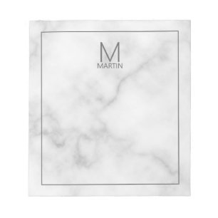 Moderne gepersonaliseerde monogram en naam notitie notitieblok