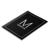 Moderne gepersonaliseerde monogram en naam notitie notitieboek (Linkerzijde)