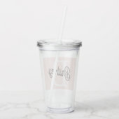 Moderne gepersonaliseerde monogram en naam pastelr acryl drinkbeker (Achterkant)