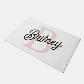 Moderne gepersonaliseerde monogram en naam pastelr deurmat (Schuin)