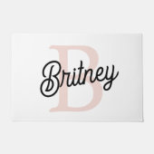 Moderne gepersonaliseerde monogram en naam pastelr deurmat (Voorkant)
