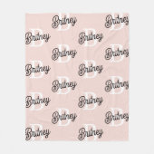 Moderne gepersonaliseerde monogram en naam pastelr fleece deken (Voorkant)