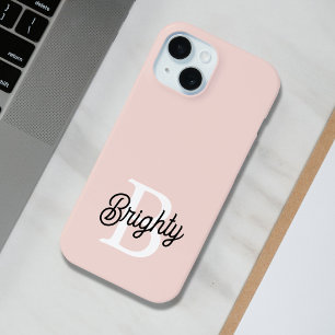 Moderne gepersonaliseerde monogram en naam pastelr iPhone 15 case