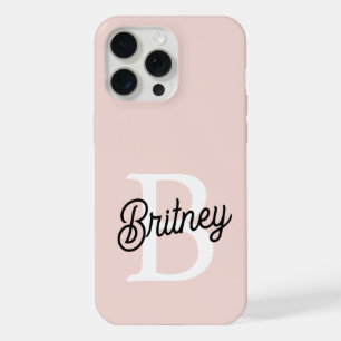 Moderne gepersonaliseerde monogram en naam pastelr iPhone 15 pro max case