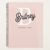 Moderne gepersonaliseerde monogram en naam pastelr planner (Voorkant)
