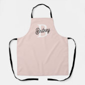 Moderne gepersonaliseerde monogram en naam pastelr schort (Voorkant)