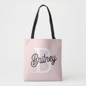 Moderne gepersonaliseerde monogram en naam pastelr tote bag (Voorkant)