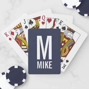 Moderne gepersonaliseerde monogram en naam pokerkaarten