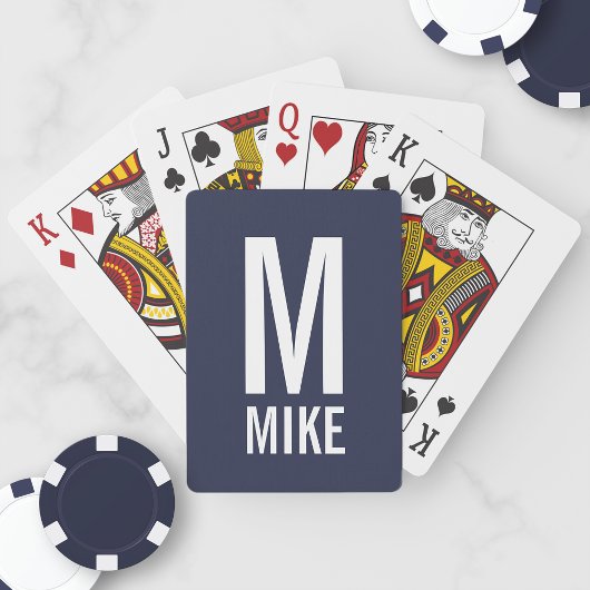 Moderne gepersonaliseerde monogram en naam pokerkaarten