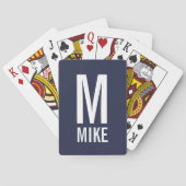 Moderne gepersonaliseerde monogram en naam pokerkaarten (Achterkant)
