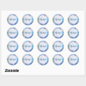 Moderne gepersonaliseerde monogram en naam vloeist ronde sticker (Vel)